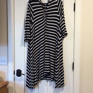 Super soft black striped dress!  Gently worn